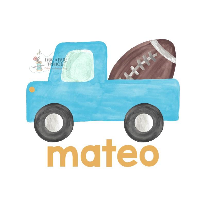 800x800 Football Truck Watercolor Clipart Hug A Bug Applique - Watercolor Truck