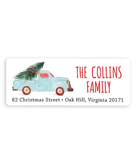 452x543 Chickabug Watercolor Truck Personalized Address Labels - Watercolor Truck