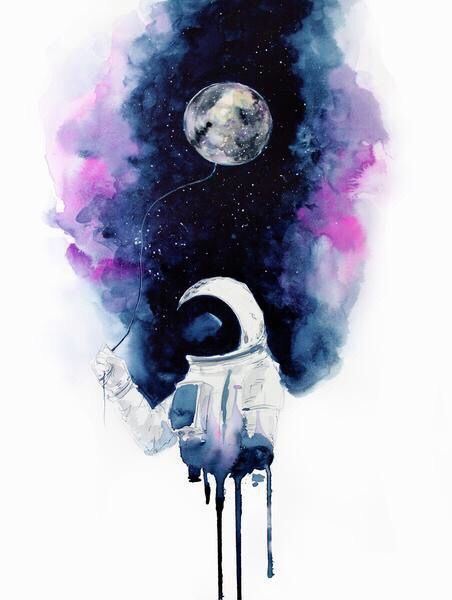 452x600 Always Think Out Of The Box. Cool Space In 2018 - Watercolor Tumblr