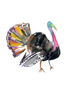 236x295 Thanksgiving Turkey Aceo And Artist Trading Cards - Watercolor Turkey