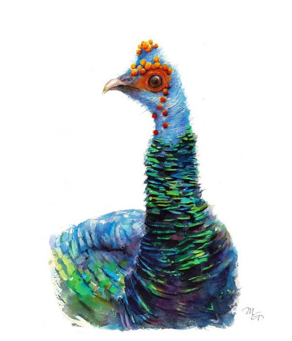 600x700 Turkey Watercolor Archival Print Mira Guerquin Watercolors - Watercolor Turkey