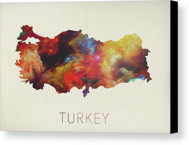 661x507 Turkey Watercolor Map Canvas Print Canvas Art By Design Turnpike - Watercolor Turkey