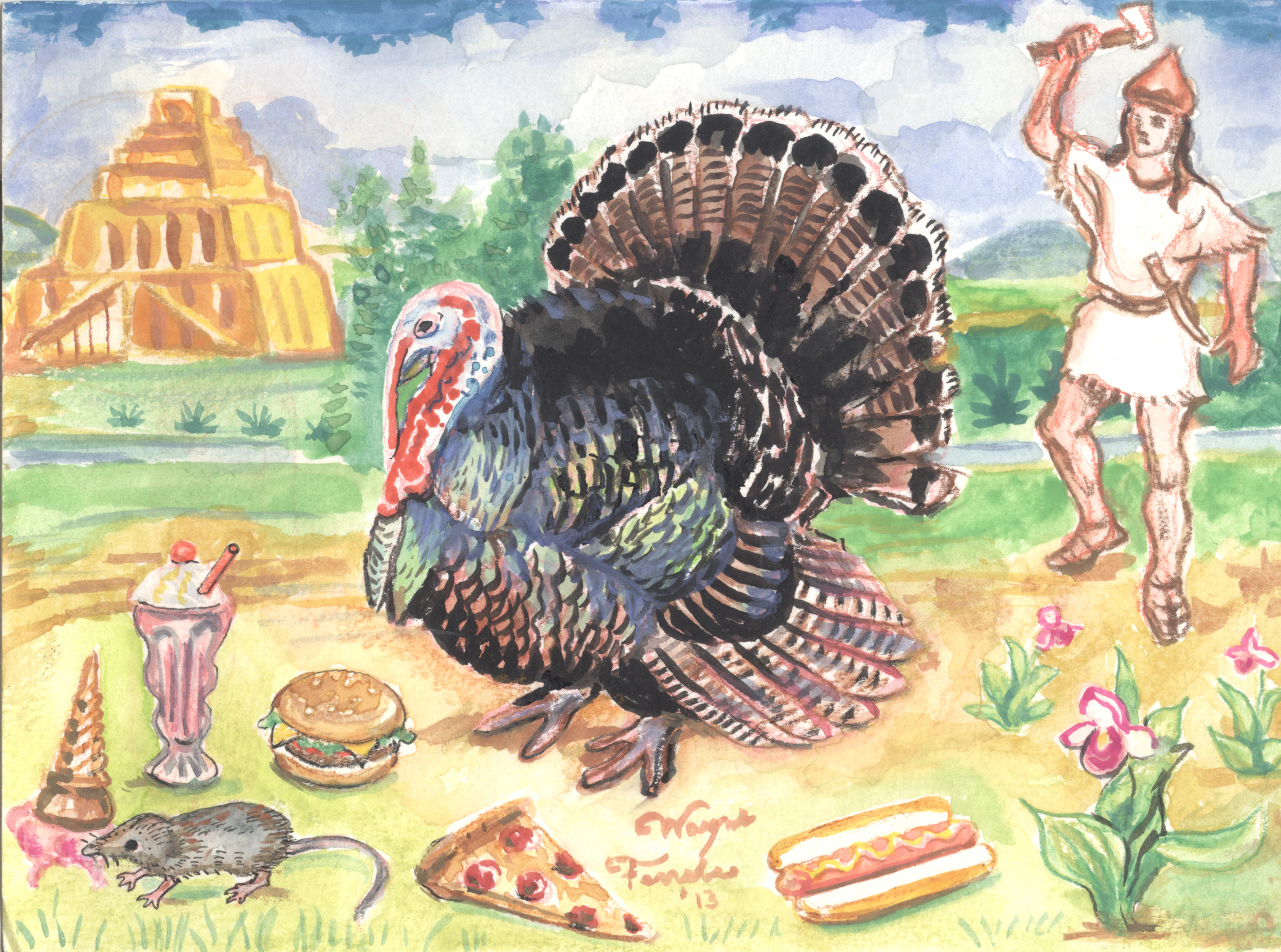 2361x1755 Watercolor Turkey Painting Ferrebeekeeper - Watercolor Turkey