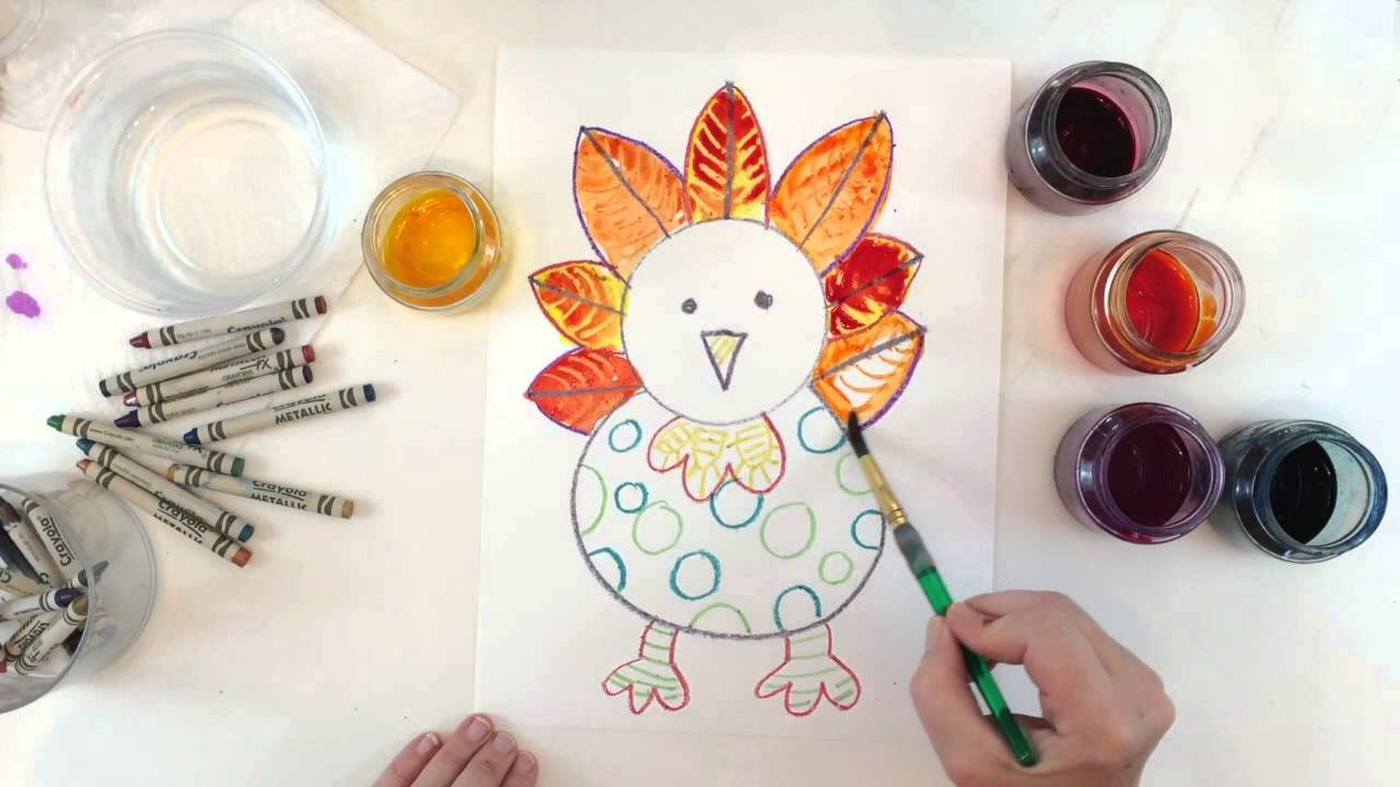 1280x720 How To Draw Amp Paint A Turkey Art Project For Kids - Watercolor Turkey