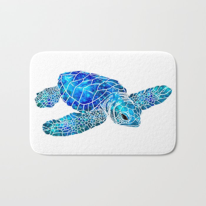700x700 Sea Turtle Watercolor Art Bath Mat By Maryedenoa Society6 - Watercolor Turtle
