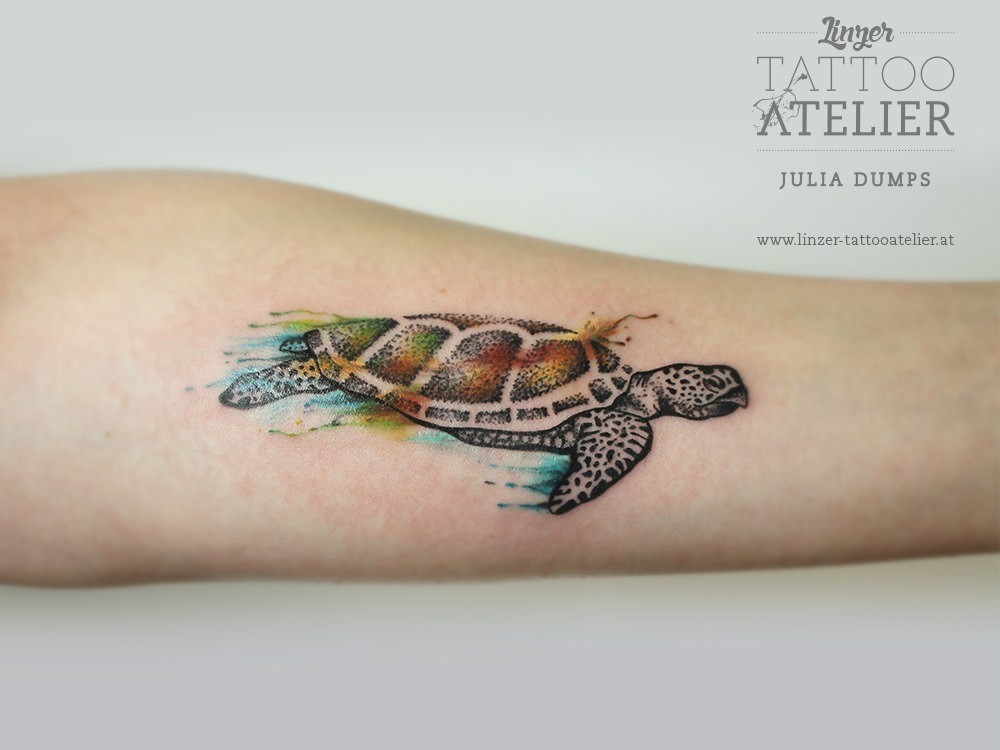 Watercolor Turtle Tattoo
