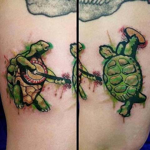 480x480 Poppycock Tattoo - Watercolor Turtle Tattoo