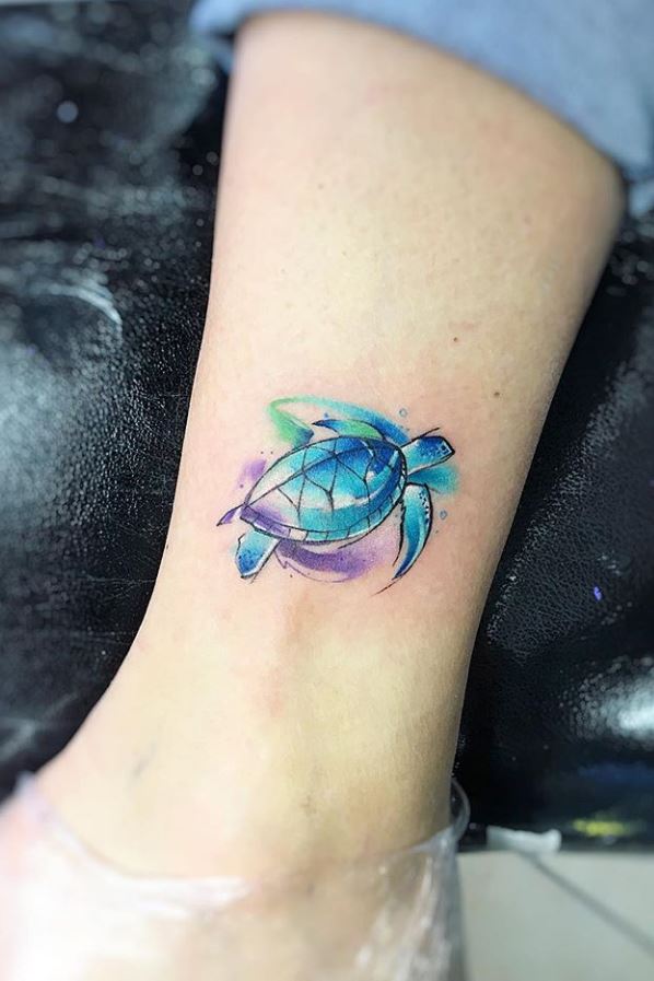 598x897 Sea Turtle Tattoo - Watercolor Turtle Tattoo