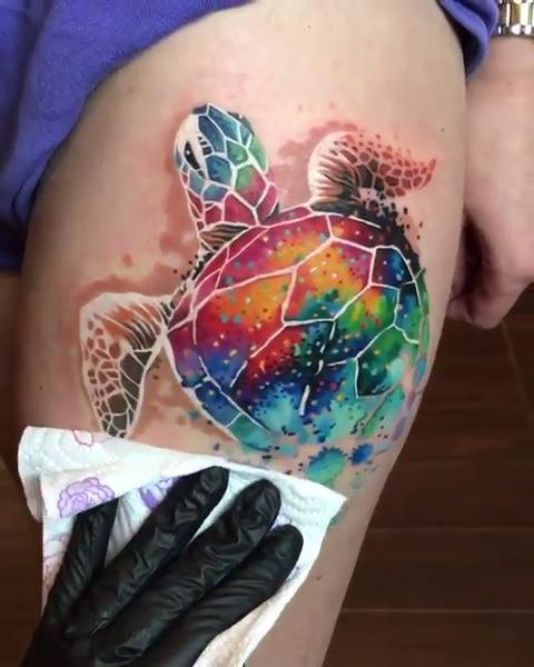 480x600 Super Watercolor Turtle By Artist Zinaida Pasko! @zinaidapaskowww - Watercolor Turtle Tattoo