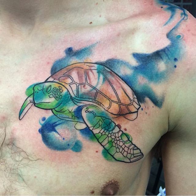 640x640 Turtle Tattoo Images Amp Designs - Watercolor Turtle Tattoo