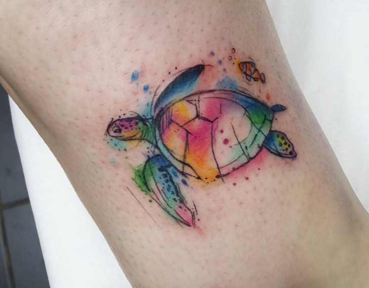 728x568 Watercolour Turtle Tattoo - Watercolor Turtle Tattoo