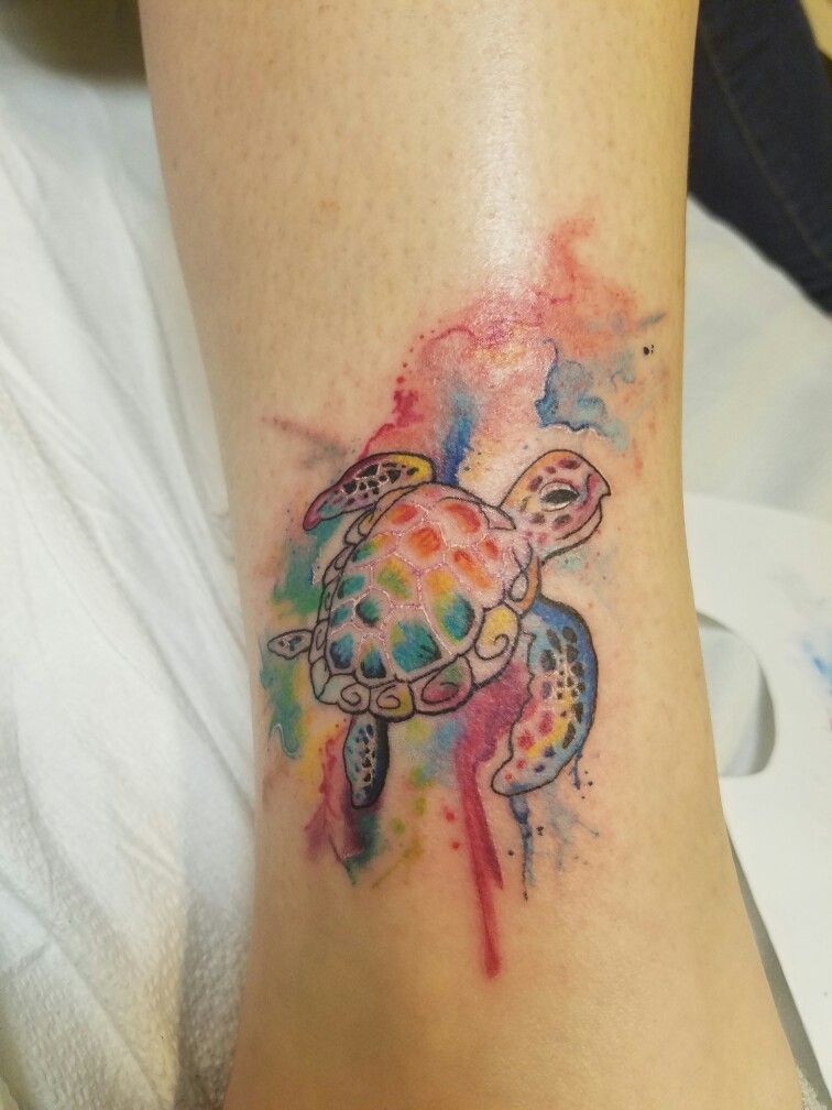 756x1008 Lovecraft - Watercolor Turtle Tattoo