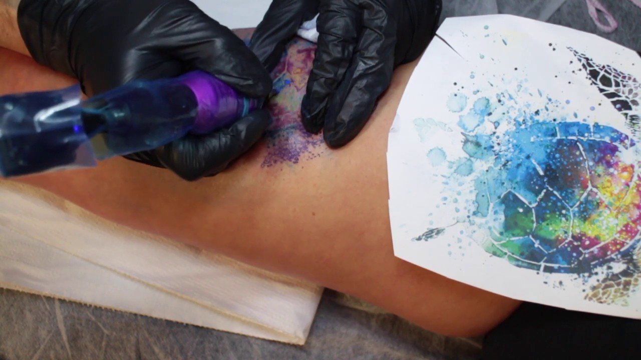 1280x720 Turtle Watercolor Tattoo - Watercolor Turtle Tattoo