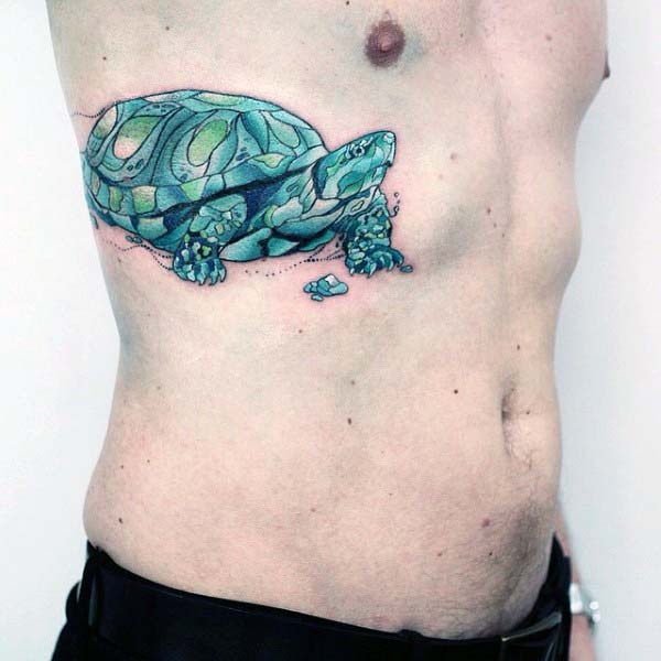 600x600 100 Turtle Tattoos For Men - Watercolor Turtle Tattoo