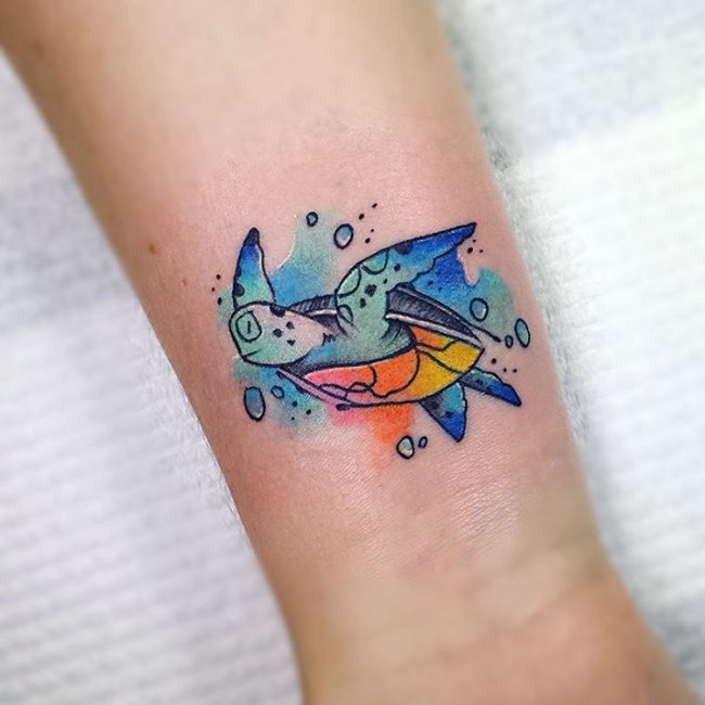 650x650 Best Sea Turtle Tattoo Designs Amp Meanings - Watercolor Turtle Tattoo
