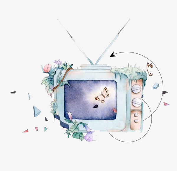 600x580 Watercolor Tv Set, Watercolor Clipart, Tv Clipart, Television Png - Watercolor Tv