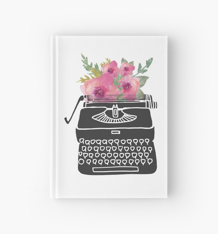 827x889 Type Flowers - Watercolor Typewriter