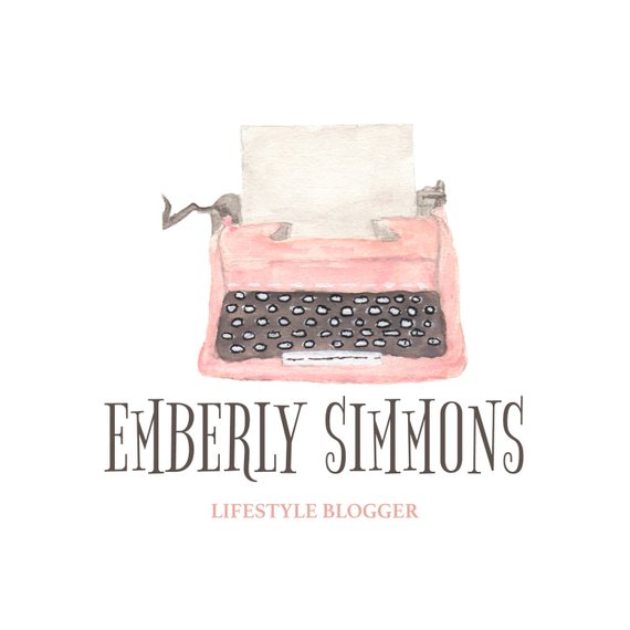 570x570 Watercolor Typewriter Logo Blog Logo Custom Logo Blog - Watercolor Typewriter