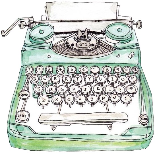 545x541 Green Typewriter Office Watercolor Typing Freetoedit - Watercolor Typewriter