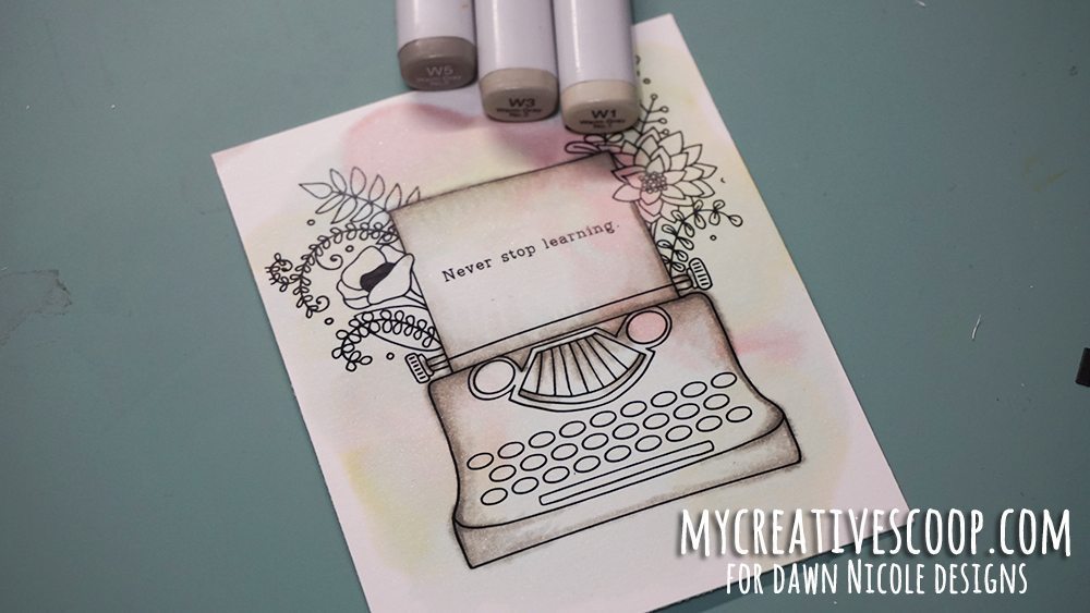 1000x563 How To Watercolor Using Copic Markers - Watercolor Typewriter