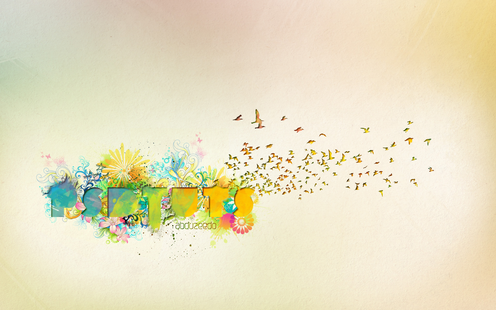 1920x1200 Dynamic Recessed Watercolor Typography In Photoshop - Watercolor Typography