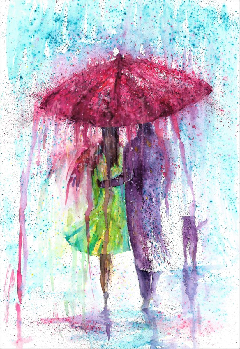 824x1200 Rainy Umbrella Fantasy Watercolour (Natalja Picugina) - Watercolor Umbrella