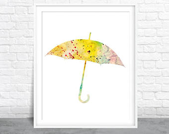 340x270 Watercolor Umbrella Etsy - Watercolor Umbrella