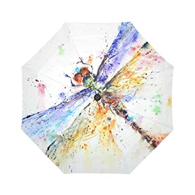 385x385 Wece Watercolor Dragonflies Auto Folding Umbrella - Watercolor Umbrella