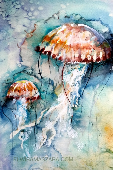 432x650 Under The Sea Elwira Maszara A Watercolor Artist - Watercolor Under The Sea