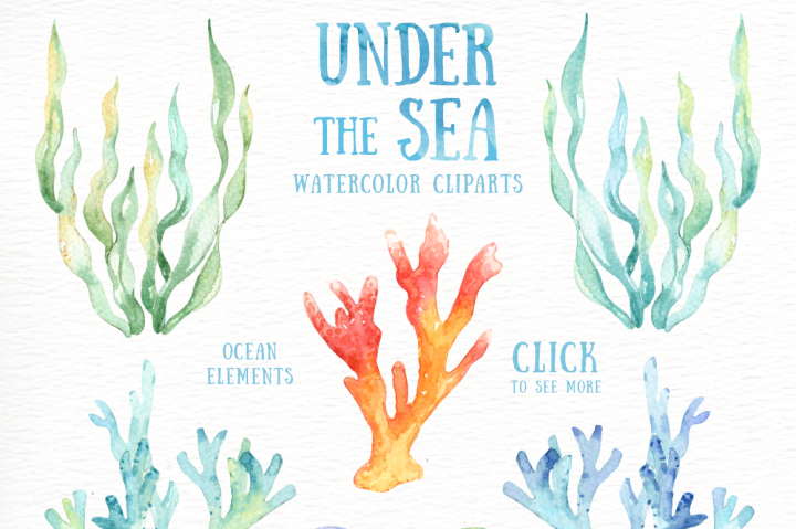 720x479 Under The Sea Watercolor Cliparts By Everysunsun - Watercolor Under The Sea