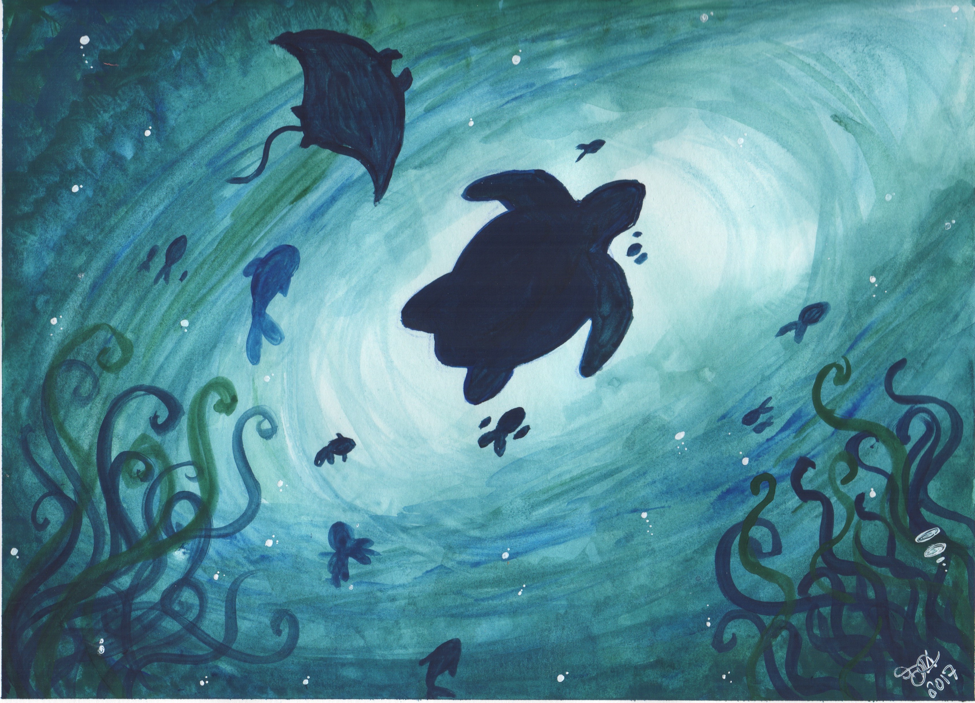 3378x2438 Under The Sea Watercolor Original On Storenvy - Watercolor Under The Sea