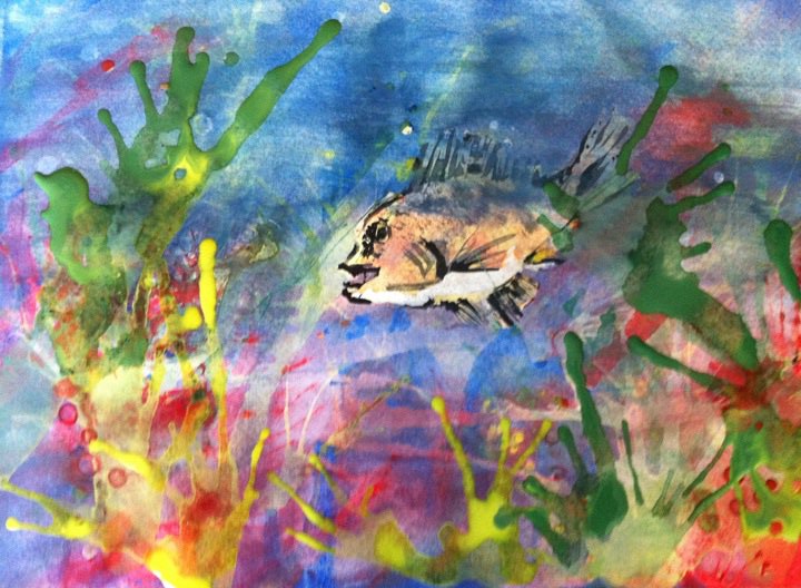 720x528 Underwater Scene - Watercolor Underwater Scene