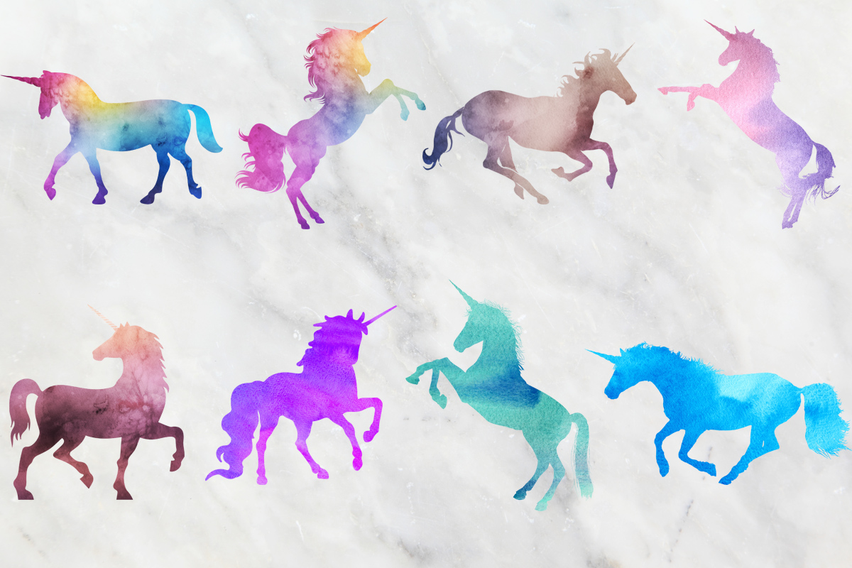 1200x800 Watercolor Unicorn Clipart By North Sea Studio - Watercolor Unicorn