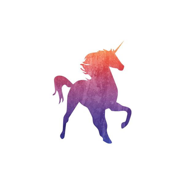 600x600 Watercolor Unicorn Printed Decal Azvinylworks - Watercolor Unicorn