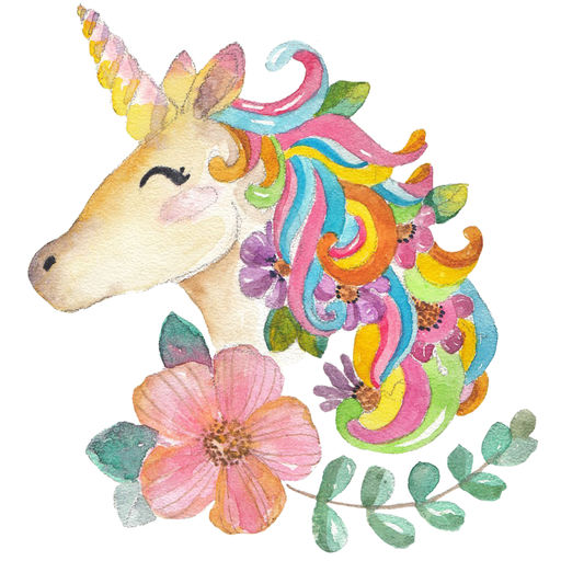 512x512 Watercolor Unicorn Sticker Pack By Veritas Design Group - Watercolor Unicorn