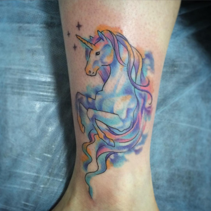 730x730 Unicorn Tattoo Designs, Ideas Design Trends - Watercolor Unicorn Tattoo