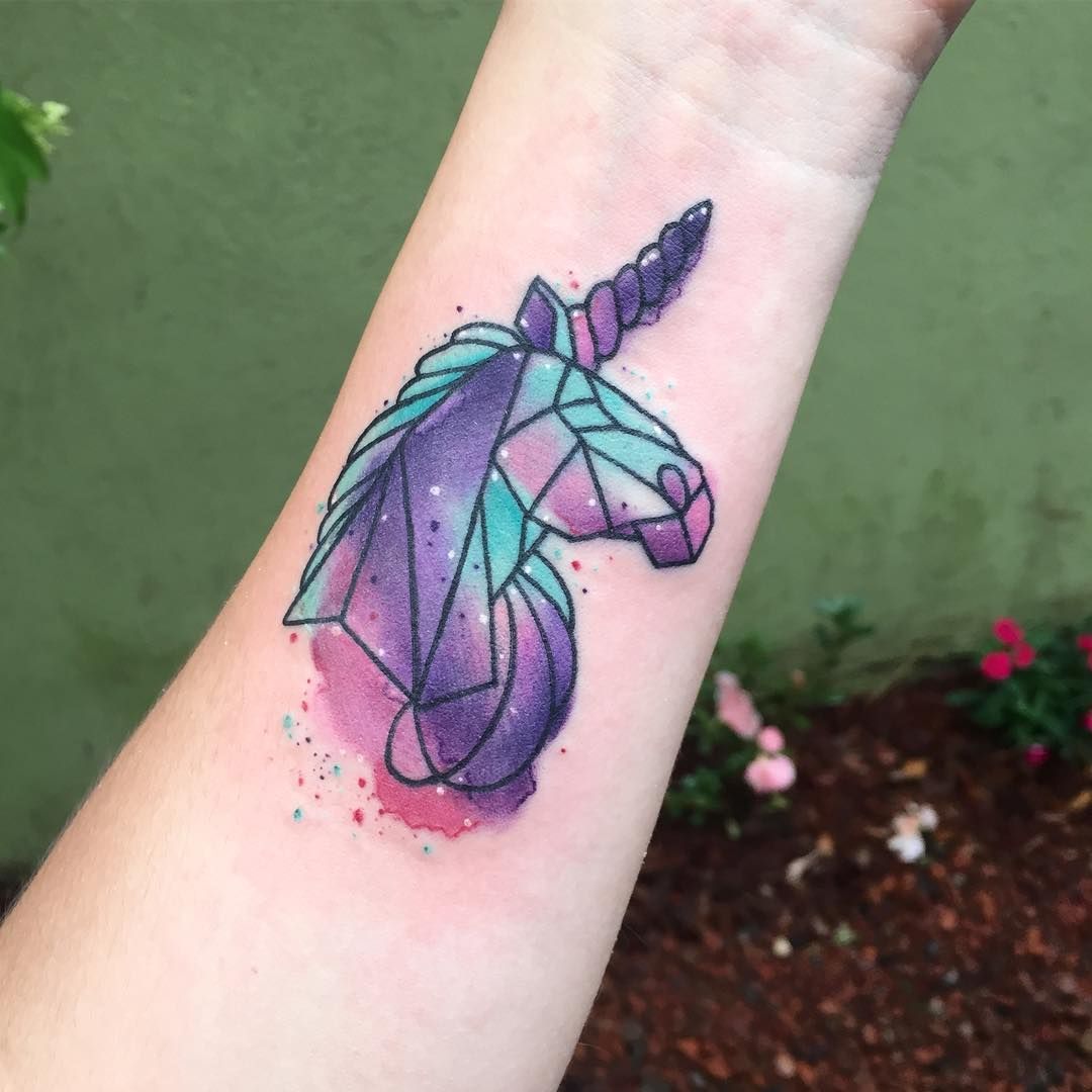 1080x1080 Unicorn - Watercolor Unicorn Tattoo