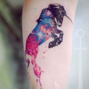300x300 Watercolour Unicorn Tattoos - Watercolor Unicorn Tattoo