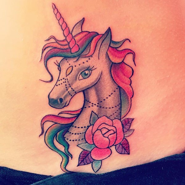 600x600 55 Photos Of Enchanting Unicorn Tattoo Artwork - Watercolor Unicorn Tattoo