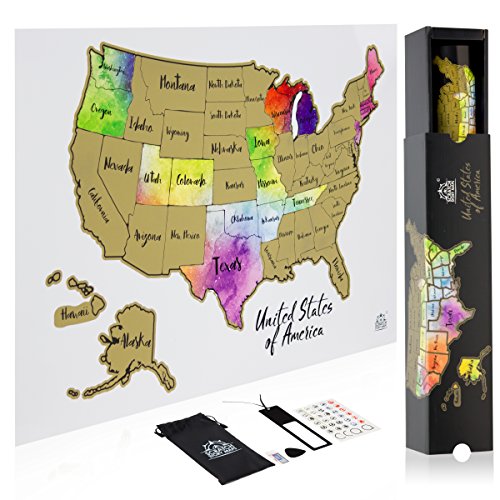 500x500 Scratch Off Map Of The United States In Stunning Watercolor - Watercolor Us Map