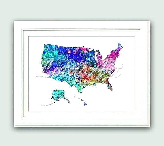 570x507 Usa Map Wall Art Map Us Map Wall Art Map Nursery Art My First Map - Watercolor Us Map