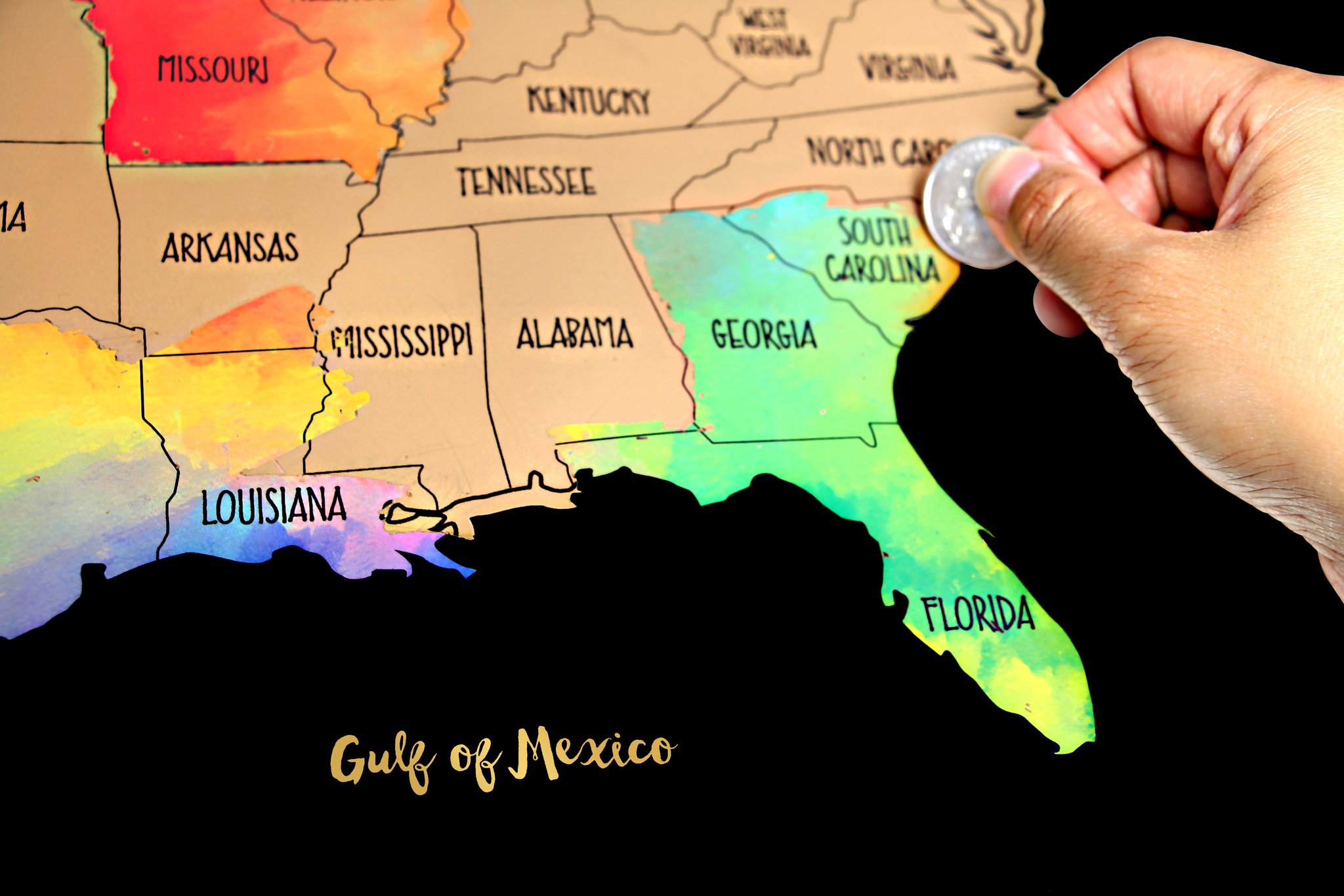 2048x1366 Watercolor United States Of America Scratch Off Map Deluxe Edition - Watercolor Us Map