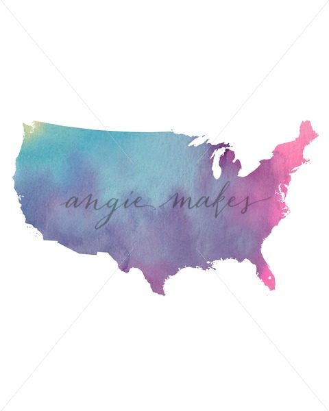 480x600 Rainbow Watercolor Usa Map. Usa Watercolor Map - Watercolor Usa Map