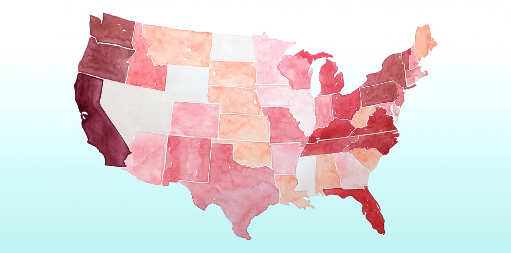 1050x519 Results For Watercolor Usa Map - Watercolor Usa Map