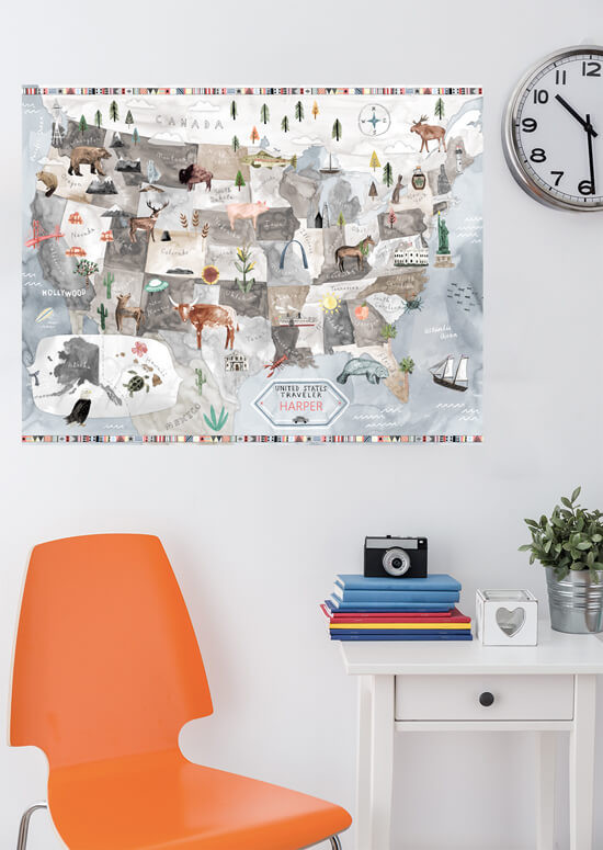 550x775 Watercolor Usa Map - Watercolor Usa Map