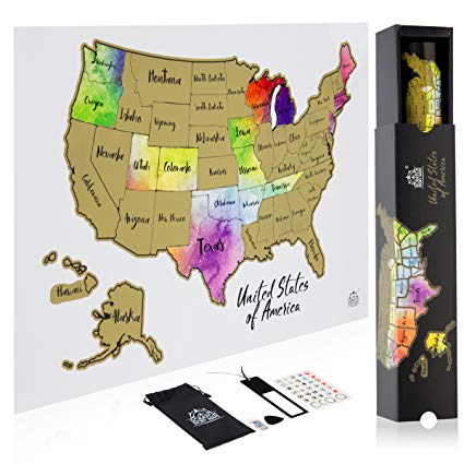 425x425 Scratch Off Map Of The United States In Stunning - Watercolor Usa Map
