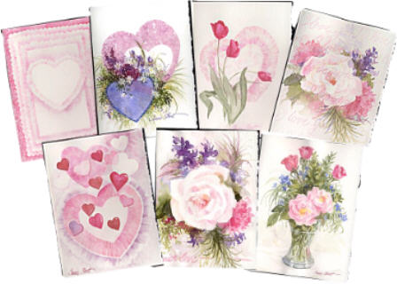 448x320 Watercolor Valentine Cards By Susie Short - Watercolor Valentine Cards