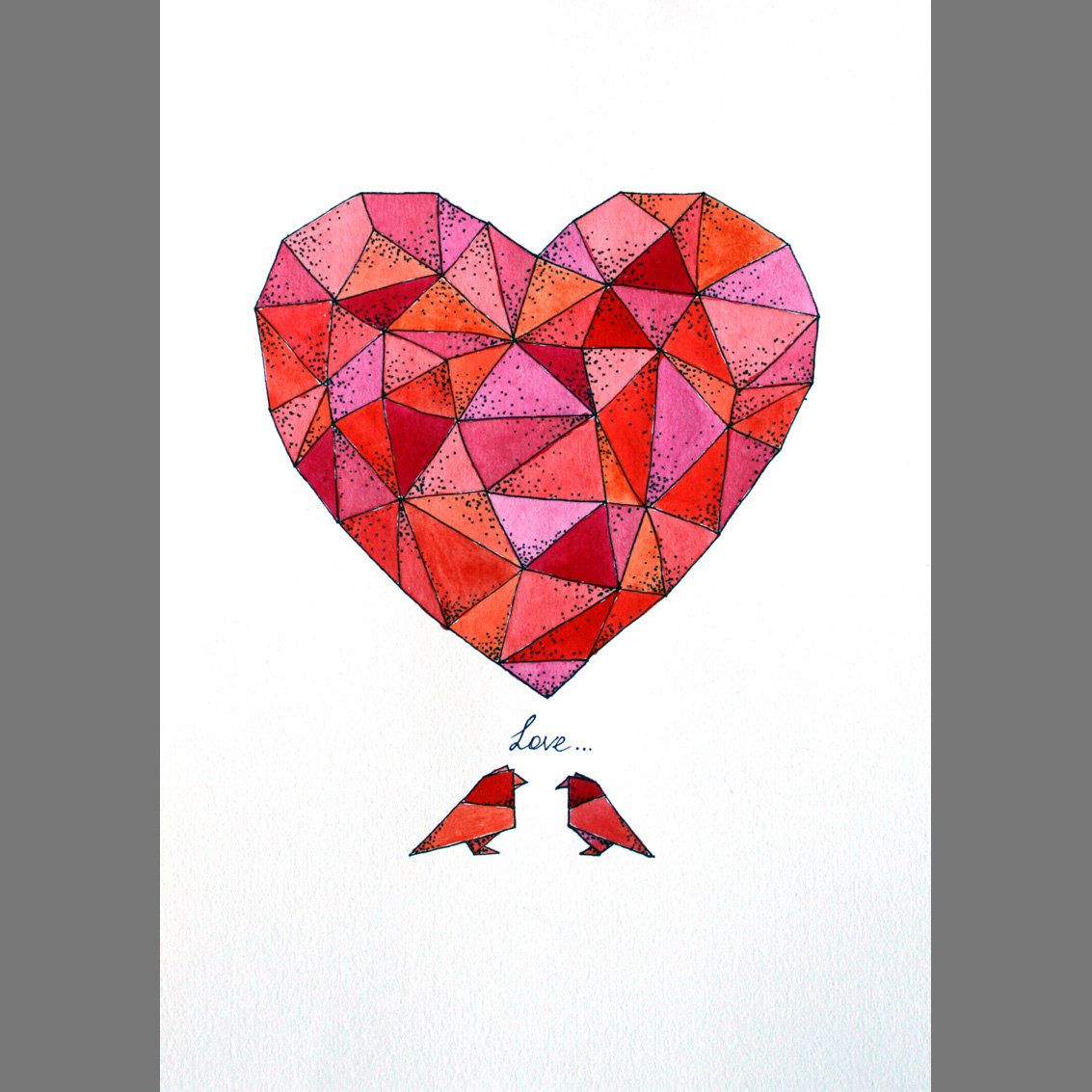 1133x1133 Not A Print, Original Watercolor - Watercolor Valentines