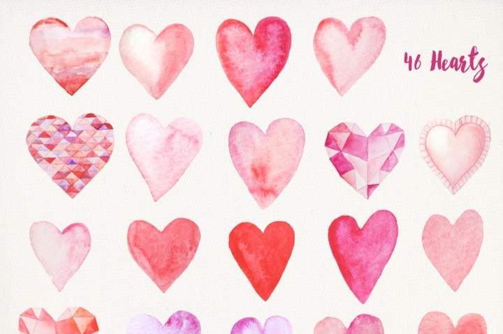720x479 Watercolor Valentine Collection By Larysa Zabrotskaya - Watercolor Valentines