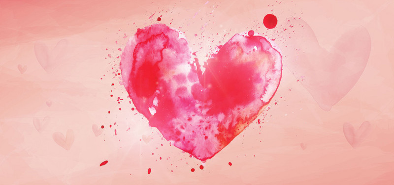 800x375 Watercolor Valentines Day Poster Background, Love, Valentines Day - Watercolor Valentines